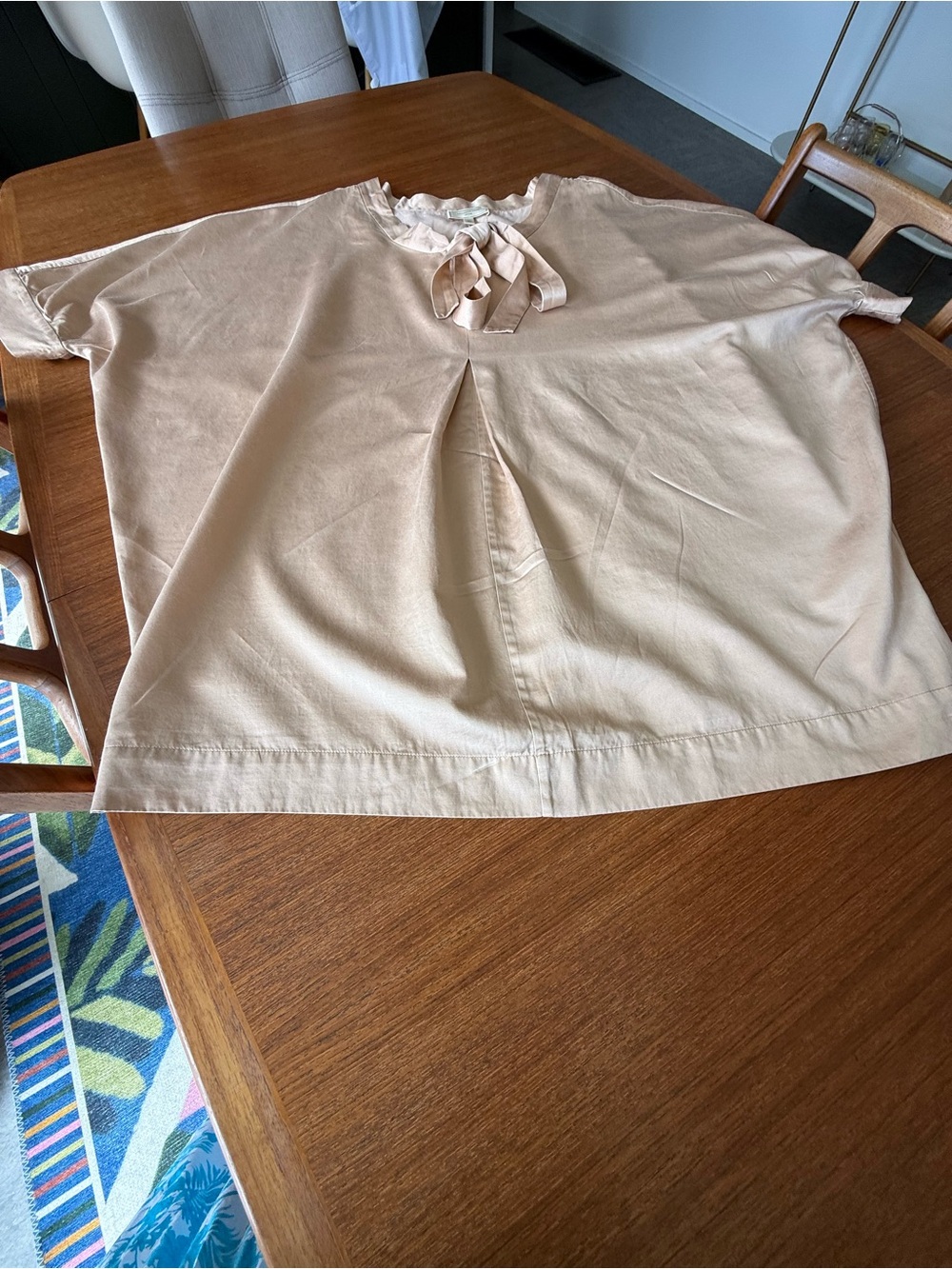 Anthropologie Moulinette Soeurs Tie-Neck Dolman Blush/Soft Rose Gold - Picture 10 of 14
